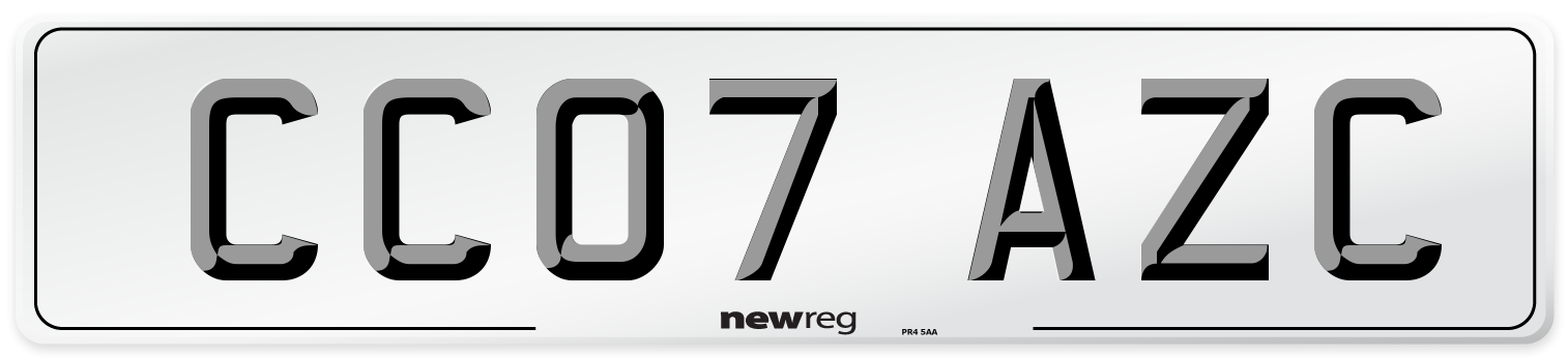 CC07 AZC Number Plate from New Reg